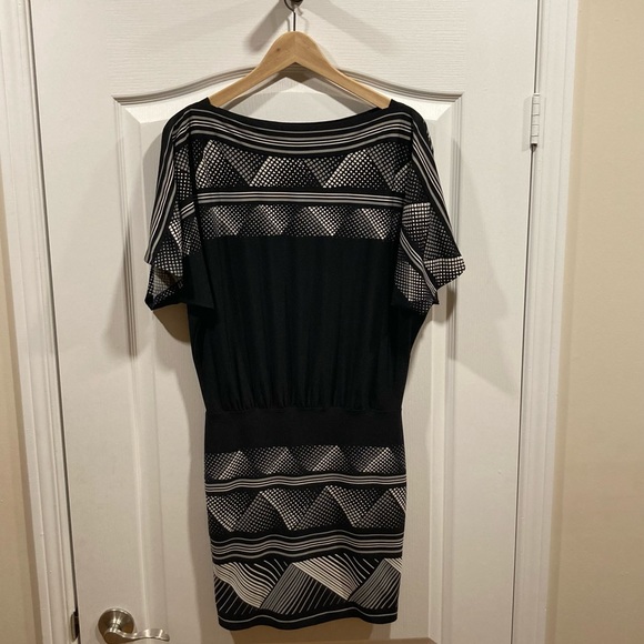 BCBGMaxazria Drop Waist boat neck stretch dress Size XS - Picture 2 of 5